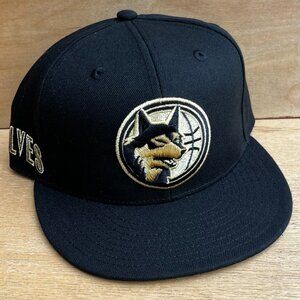 MITCHELL & NESS MINNESOTA TIMBERWOLVES RETRO GOLD LOGO 7 3/8 in FITTED HAT NEW